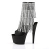 Pleaser ADORE-1024RSF Black Vegan Leather Silver Boots
