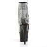 Pleaser ADORE-1024RSF Black Vegan Leather Silver Boots