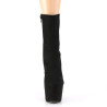 Pleaser ADORE-1042 Black Vegan Suede Heeled Ankle Boots