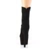 Pleaser ADORE-1042 Black Vegan Suede Heeled Ankle Boots