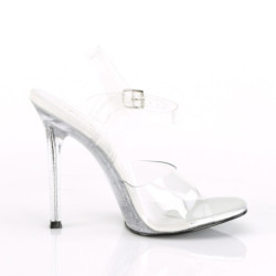 Fabulicious GALA-08MG Clear High Heeled Bridal Sandals