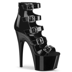 Pleaser ADORE-700-33 Black Patent Women's Ankle Boots