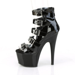 Pleaser ADORE-700-33 Black Patent Women's Ankle Boots