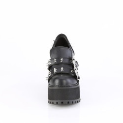 Demonia ASSAULT-38 Black Vegan Chunky Women Shoes
