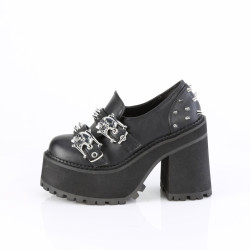 Demonia ASSAULT-38 Black Vegan Chunky Women Shoes