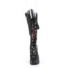Demonia GLAM-243 Black Red Vegan Knee High Boots