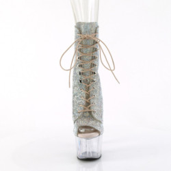 Pleaser ADORE-1021C-RS Silver Strass Transparent Boots