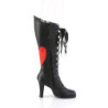 Demonia GLAM-243 Black Red Vegan Knee High Boots