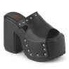 Demonia CAMEL-109 Black Vegan Chunky Platform Mules