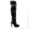 Demonia GLAM-300 Black Vegan Leather Velvet Sale Women