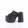 Demonia CAMEL-109 Black Vegan Chunky Platform Mules