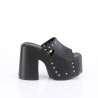 Demonia CAMEL-109 Black Vegan Chunky Platform Mules