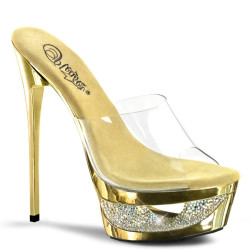 Pleaser ECLIPSE-601DM Transparent Gold Chrome Sale Women