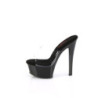 Pleaser GLEAM-601 Transparent Black Heeled Mules Women