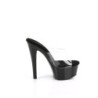 Pleaser GLEAM-601 Transparent Black Heeled Mules Women