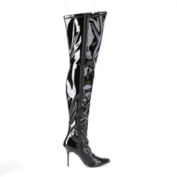 Pleaser CLASSIQUE-3000 Patent Thigh High Stiletto Boots
