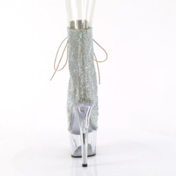 Pleaser ADORE-1021C-RS Silver Strass Transparent Boots