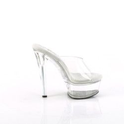 Pleaser GLEAM-601 Transparent High Heeled Mules Women