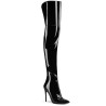 Pleaser COURTLY-3012 Black Stiletto Thigh High Boots