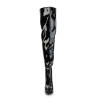 Pleaser COURTLY-3012 Black Stiletto Thigh High Boots