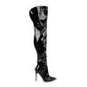 Pleaser COURTLY-3012 Black Stiletto Thigh High Boots