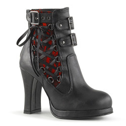 Demonia CRYPTO-51 Black-Red Women Platform Boots