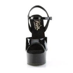 Pleaser GLEAM-609 Black High Heeled Platform Sandals