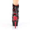 Pleaser DELIGHT-1012 Black-Red Patent Ankle Boots