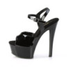 Pleaser GLEAM-609 Black High Heeled Platform Sandals
