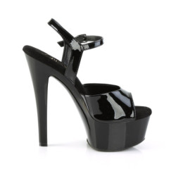 Pleaser GLEAM-609 Black High Heeled Platform Sandals