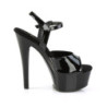 Pleaser GLEAM-609 Black High Heeled Platform Sandals