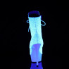 Pleaser DELIGHT-1020LG Neon White Glitter Ankle Boots