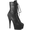 Pleaser DELIGHT-1020PK Black Vegan Leather Ankle Boots