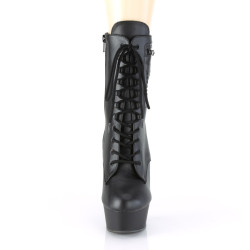 Pleaser DELIGHT-1020PK Black Vegan Leather Ankle Boots