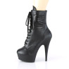 Pleaser DELIGHT-1020PK Black Vegan Leather Ankle Boots