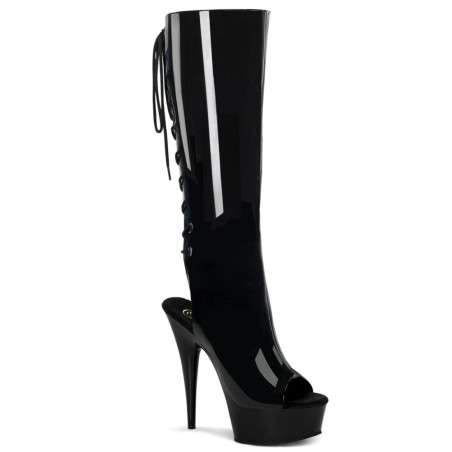 Pleaser DELIGHT-2018 Patent Platform Knee Boots