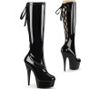 Pleaser DELIGHT-2029 Patent Platform Stiletto Boots