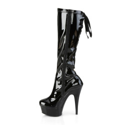 Pleaser DELIGHT-2029 Patent Platform Stiletto Boots