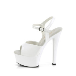 Pleaser GLEAM-609 White Patent Sale Women