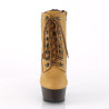 Pleaser DELIGHT-600TL-02 Tan Vegan Leather Brown Boots