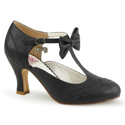 Pin Up Couture FLAPPER-11 Black Vegan Leather Sale Women