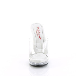 Fabulicious GLORY-501 Transparent High Heeled Mules