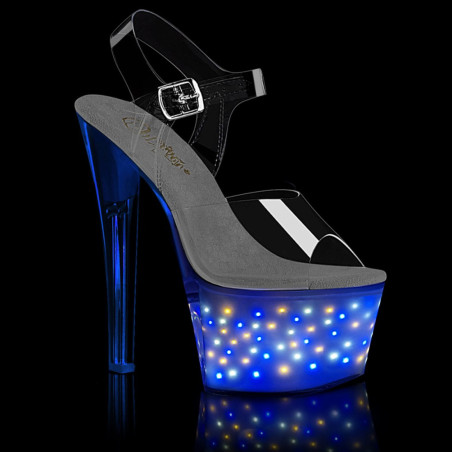 Pleaser ECHOLITE-708 Clear Light Up Platform High Heels