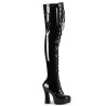 Pleaser ELECTRA-3023 Patent Platform Thigh High Boots