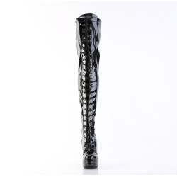 Pleaser ELECTRA-3023 Patent Platform Thigh High Boots