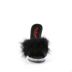 Fabulicious GLORY-501F-8 Black Vegan Leather Fur