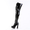 Pleaser ELECTRA-3023 Patent Platform Thigh High Boots