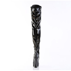 Pleaser ELECTRA-3023 Patent Platform Thigh High Boots