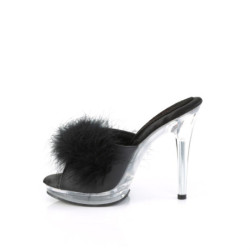 Fabulicious GLORY-501F-8 Black Vegan Leather Fur