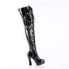Pleaser ELECTRA-3023 Patent Platform Thigh High Boots